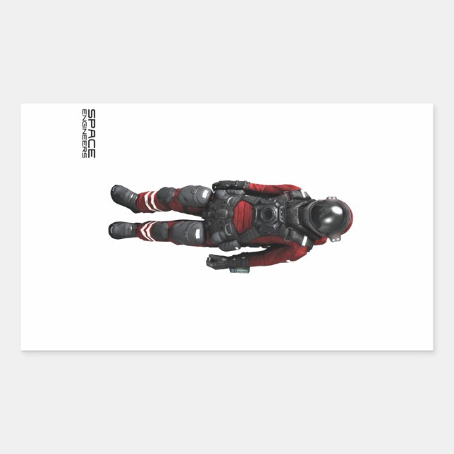 Rymdrektangulära Ingenjörer - astronaut Rektangulärt Klistermärke (Framsida)