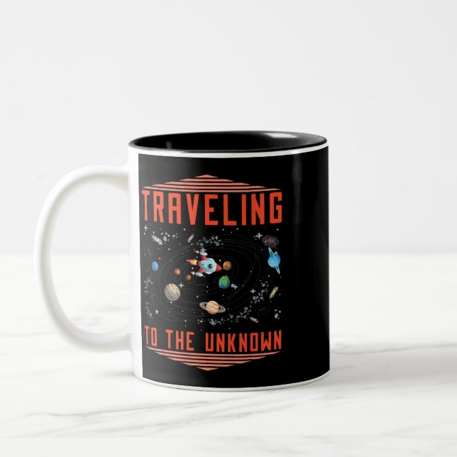 Rymdresa Galaxy Solar System Space Coloniza Två-Tonad Mugg (Vänster)