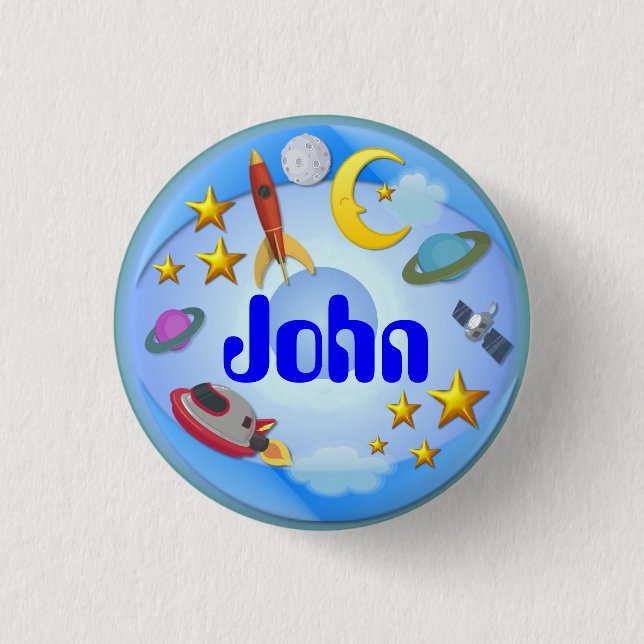 Rymdresa ~ Namn Button # 2 Knapp (Framsida)