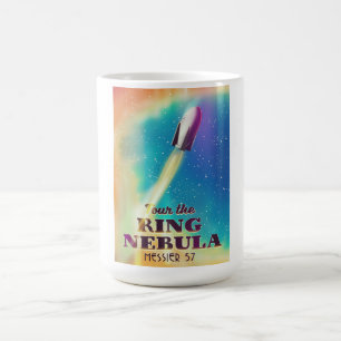 Rymdreseaffischen i Ring Nebula (Messier 57). Kaffemugg