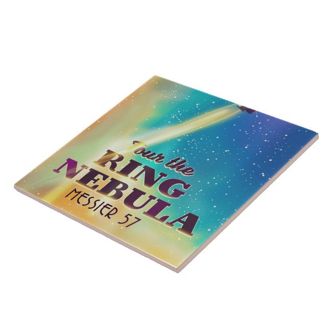 Rymdreseaffischen i Ring Nebula (Messier 57). Kakelplatta (Sidan)