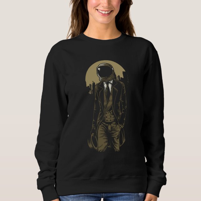 Rymdresenär i Smoking Retro Astronaut T Shirt (Framsida)