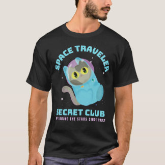 Rymdresenärens Hemliga Klubb - Söt Astronaut Kattu T Shirt