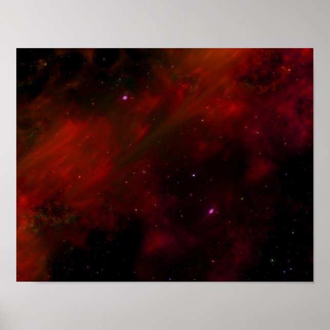 RYMDRÖR GALAXY STARS FUTURISTISKA RED BLACK BACKGR POSTER (Framsidan)