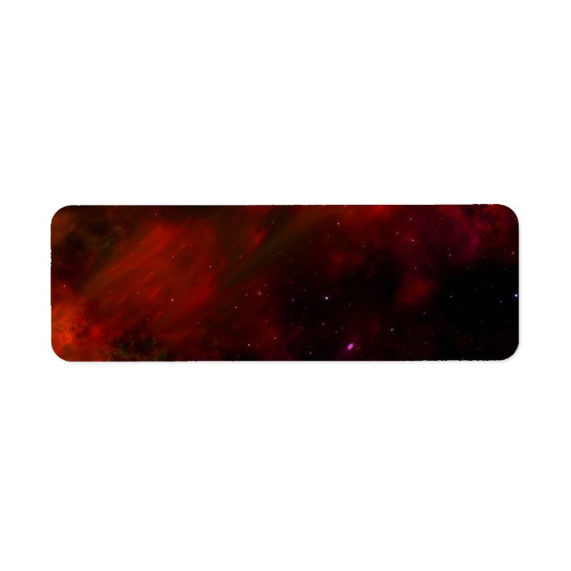 RYMDRÖR GALAXY STARS FUTURISTISKA RED BLACK BACKGR RETURADRESS ETIKETT (Framsidan)