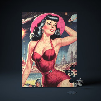 Rymdsci-fi-Pin-up Pussel
