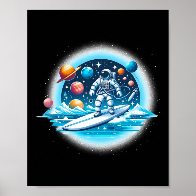Rymdseglarastronaut Pojkar Flickor Stem Barn  Poster (Framsidan)