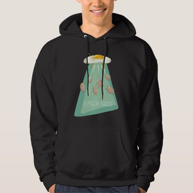 Rymdskepp med Ägg från Aliens Alien säger  för Bar Hoodie (Framsida)