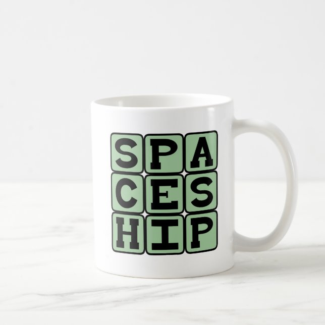 Rymdskepp, utomjordiskt fartyg kaffemugg (Höger)