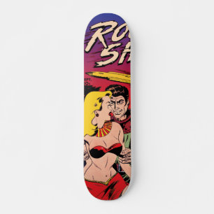 Rymdskepp X Vintage Sci-Fi Serietidningsomslag Skateboard Bräda 19,5 Cm