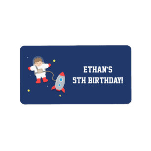 Rymdskepp Yttre rymden Astronaut Födelsedagsfest Adressetikett
