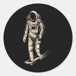 Rymdskidåkare Astronaut Ridning Rymd Skridsko Rymd Runt Klistermärke