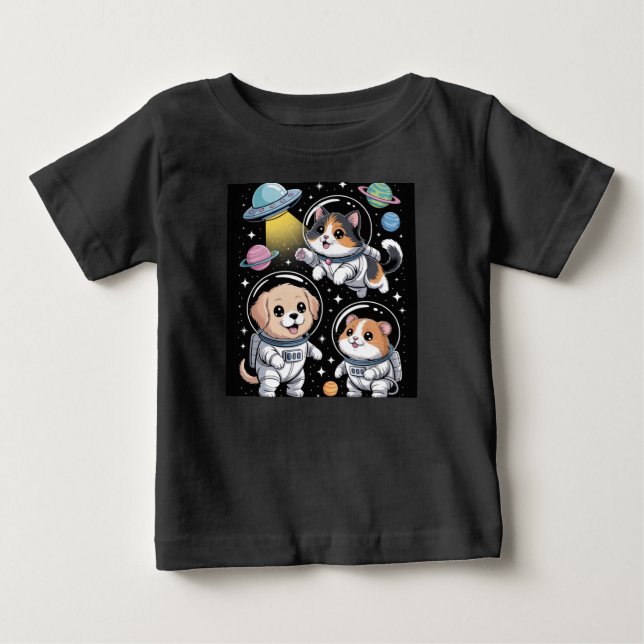 Rymdstift - utforskande av mataraut-djur t shirt (Framsida)