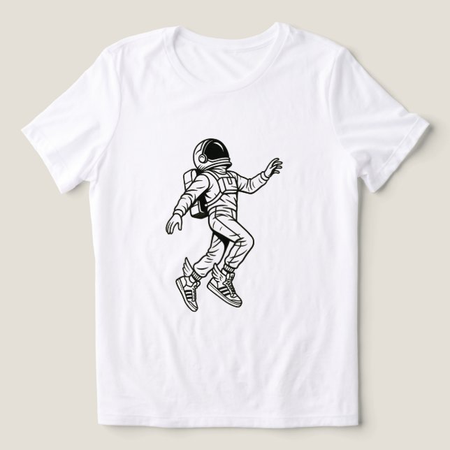 Rymdstövel: Bevingad Astronautflygning T Shirt (Design Framsida)