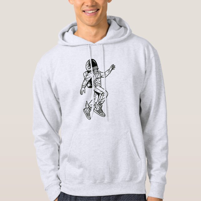 Rymdstövel: Bevingad Astronautflykt Hoodie (Framsida)