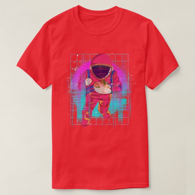 Rymdteknik 90:s konsthwave Vaporwave Ramen Noodles T Shirt (Design framsida)