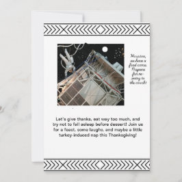 Rymdtema tack för inbjudan till Thanksgiving