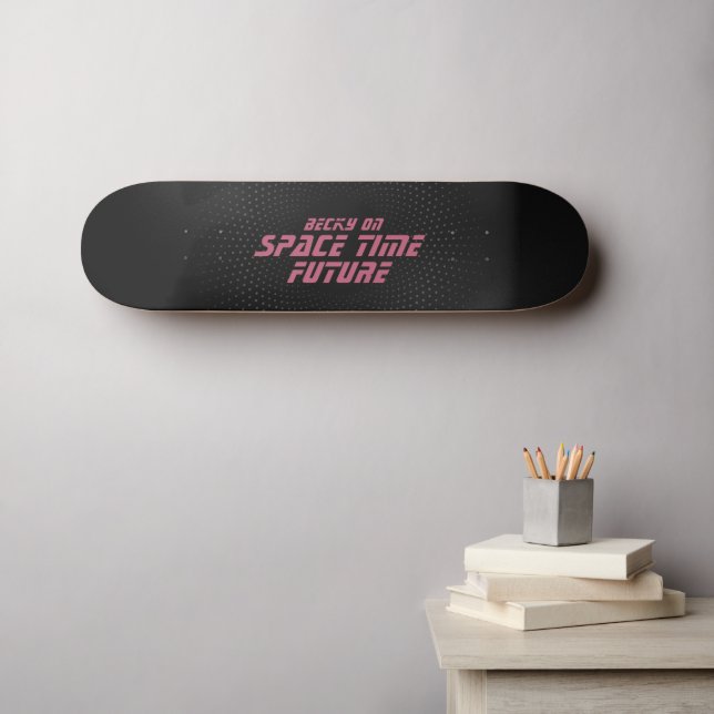 Rymdtid framtid, Rosa skript Mini Skateboard Bräda 18,5 Cm (Väggkonst (Horz))
