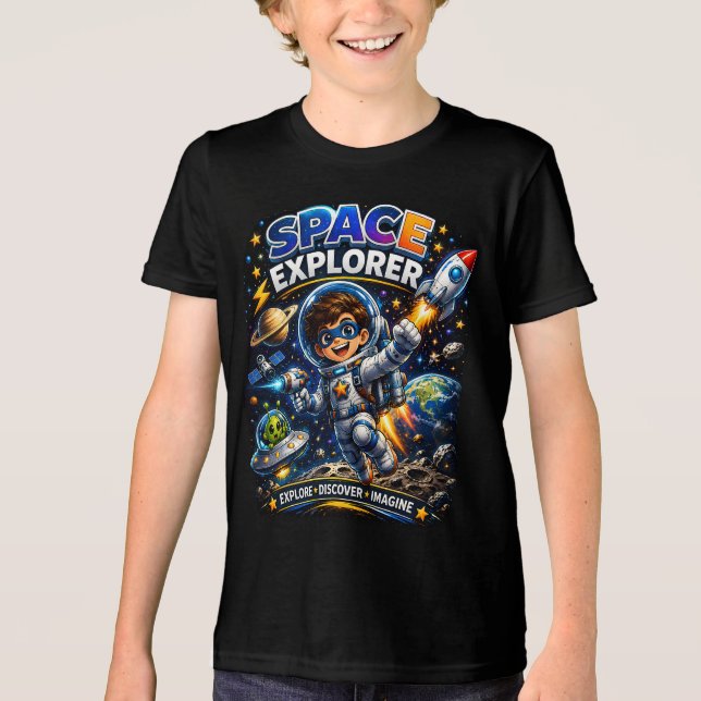 Rymdtröja för barn | Rymdutforskare T Shirt (Framsida)