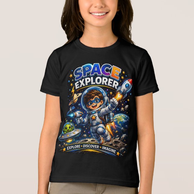 Rymdtröja för barn | Rymdutforskare T Shirt (Framsida)