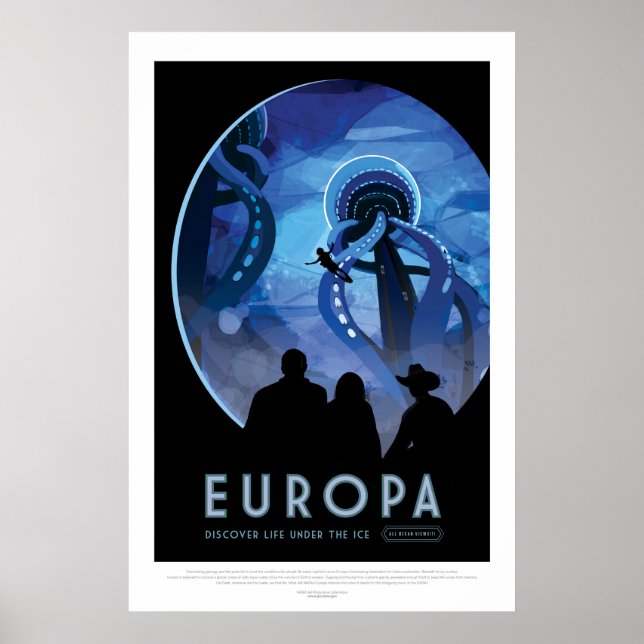 RymdturismAdvert - Besök Jupiter Måne Europa Poster (Framsidan)