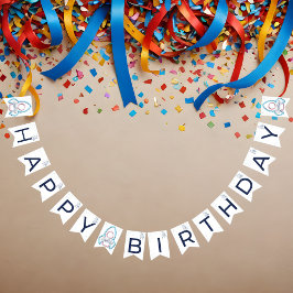 Rymdutforskande Anpassningsbar Födelsedag Vimplar