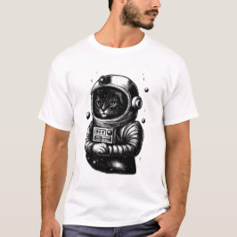 Rymdutforskande katt med hjälm t shirt