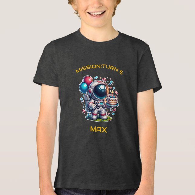 Rymdutforskare Astronaut Födelsedags T-Shirt Pojke (Framsida)