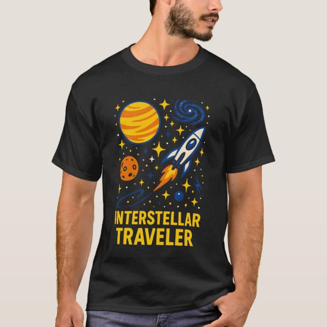 Rymdutforskare Interstellär Resenär Galaktisk Astr T Shirt (Framsida)