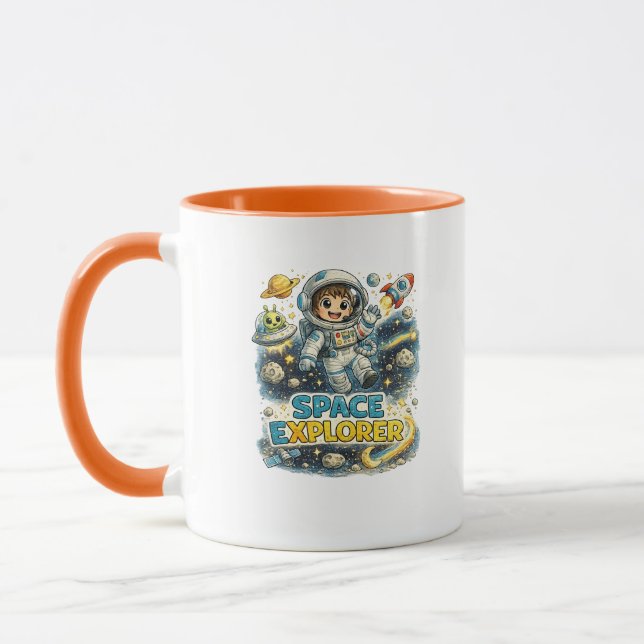 Rymdutforskare Söt Astronaut Kaffe Mugg (Vänster)