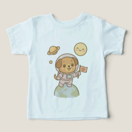 Rymdutforskaren - Astronaut-Hund med Flagga T Shirt