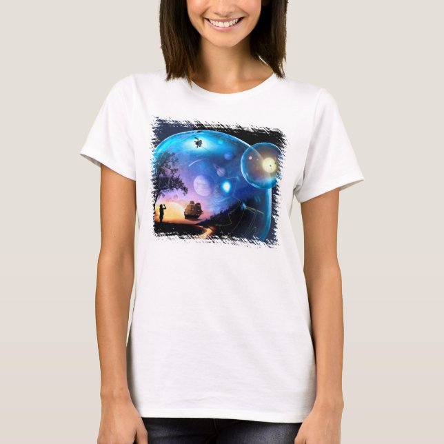 Rymdutforskning konstverk Voyager rymdfarkost T Shirt (Framsida)