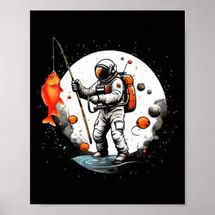 Rymdutforskning Kosmonaut Rymd-man Fiske Astr Poster