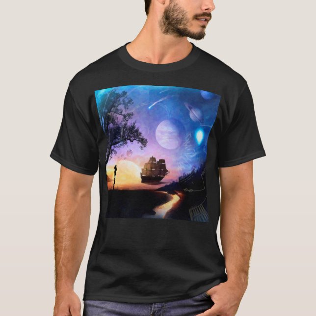 Rymdutforskningskonst Voyager rymdfarkost Tee (Framsida)