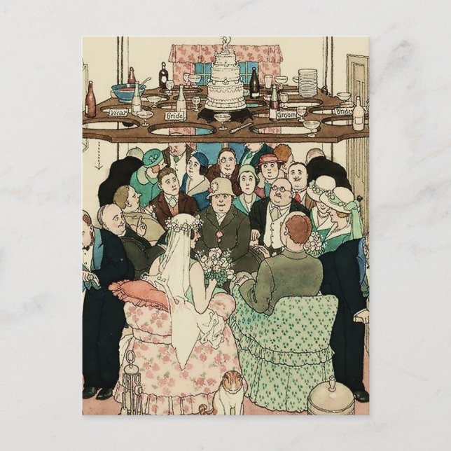 “Rymdutnyttjande” av W Heath Robinson Vykort (Framsida)