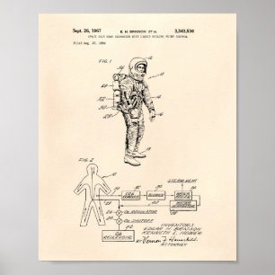 Rymdvärmeväxlare i Kostym 1967, gammal patentvårda Poster