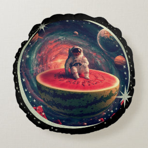 Rymdvattenmelonastronaut Rund Kudde