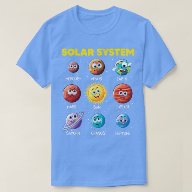 Rymdvetenskap i Cute Solar System Funny Planet Ans T Shirt (Design framsida)