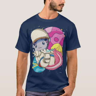 rymdvetenskapliga djur axolotl astronaut t shirt