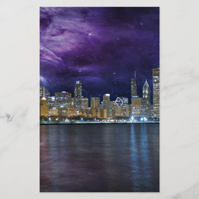 Rymlig Chicago-silhuett Brevpapper (Framsida)