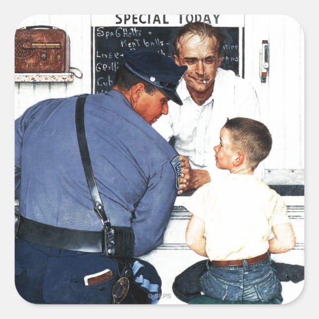 rymlig fyrkantigt klistermärke (Framsida)