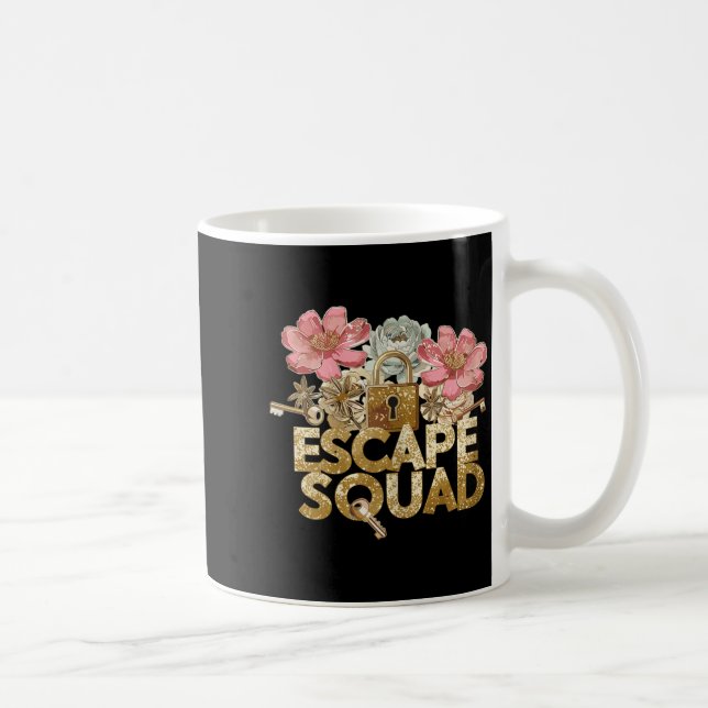 Rymningsteam lås blommande nyckfull rymningsrum  kaffemugg (Höger)