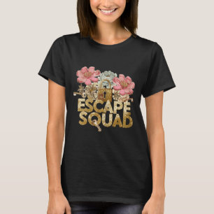 Rymningsteam lås blommande nyckfull rymningsrum  t shirt