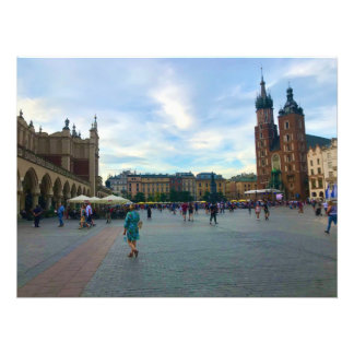 Rynek Główny - Town Square i Krakow, Polen Fototryck