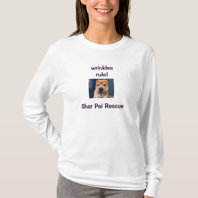 Rynkar 4 oss! Shar Pei skjorta T-shirt (Framsida)