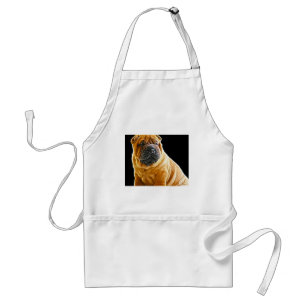 Rynkar den kinesiska Shar Pei valphunden Förkläde