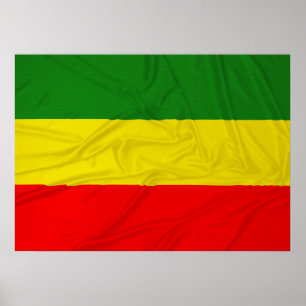 Rynkig Rastafarian flagga Poster