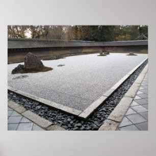 Ryoan-ji Zenträdgård Poster