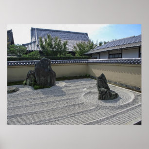 Ryogen-i den krattade grusträdgården - Kyoto Jap Poster