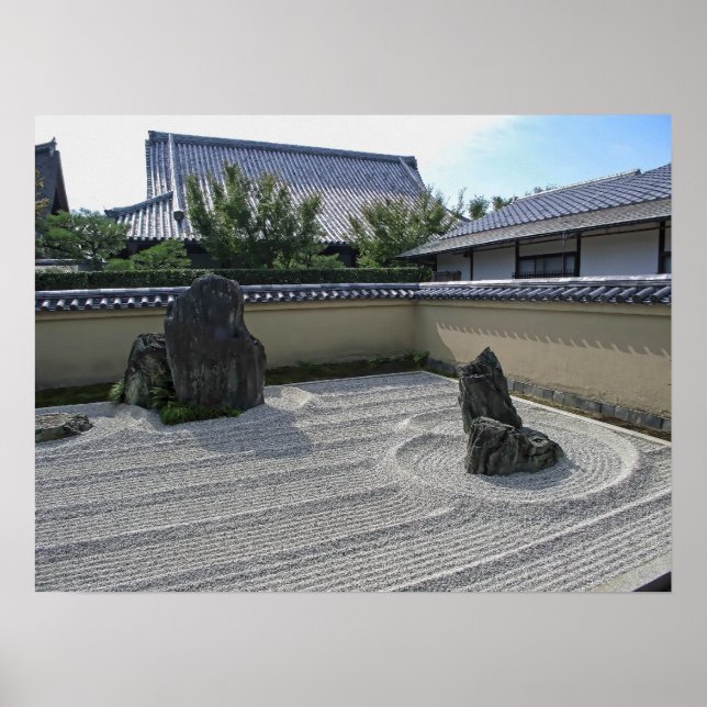 Ryogen-in Raks Gravel Garden - Kyoto Japan Poster (Framsidan)